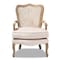 Baxton Studio Vallea Beige Velvet Upholstered White-Washed Oak Wood Armchair 156-9494 - alternate 7